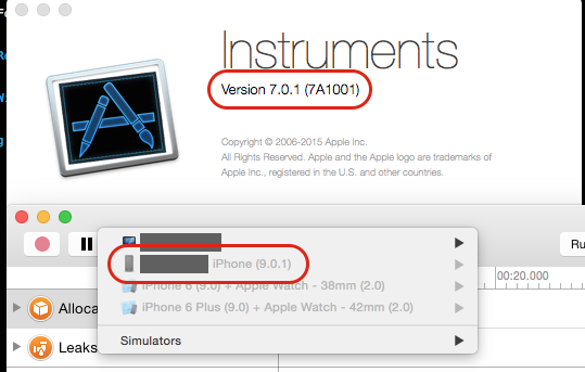 Instruments中的设备选择无法选择iPhone真机，灰色不可选
